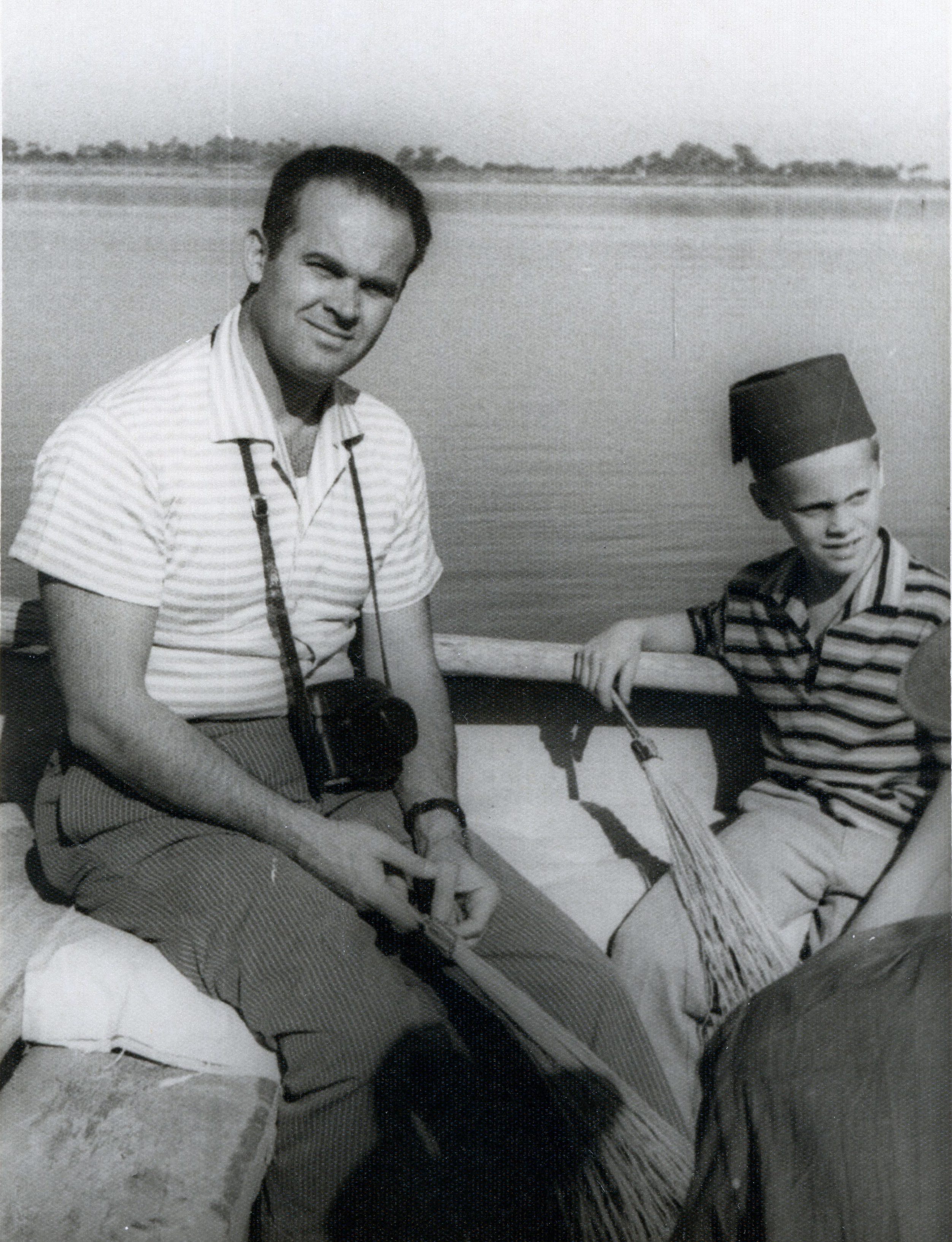 With Dad on the Nile river in Egypt